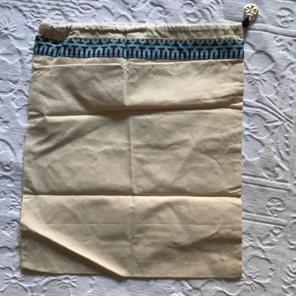 Dust bag Beige Drawstring Bag with Patterned Trim
